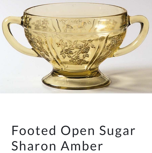 Federal Glass Other - 1930s Sharon Amber" Open Sugar Bowl by Federal Glass